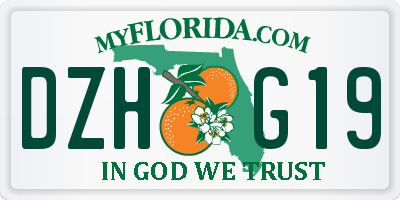 FL license plate DZHG19