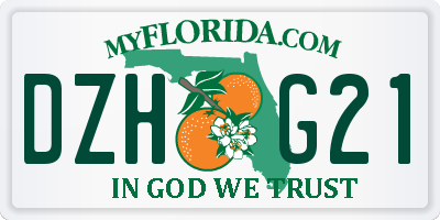 FL license plate DZHG21