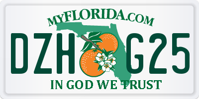 FL license plate DZHG25