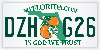FL license plate DZHG26