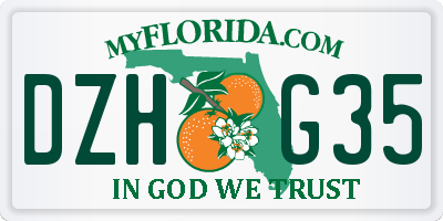 FL license plate DZHG35