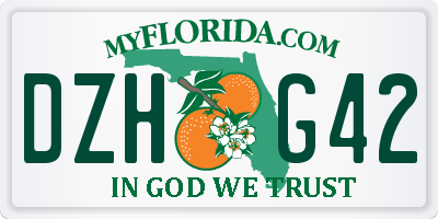 FL license plate DZHG42