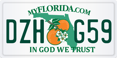 FL license plate DZHG59
