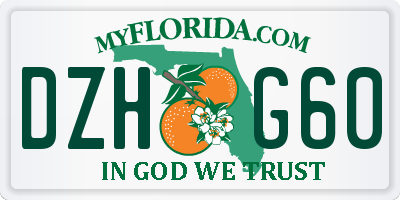 FL license plate DZHG60