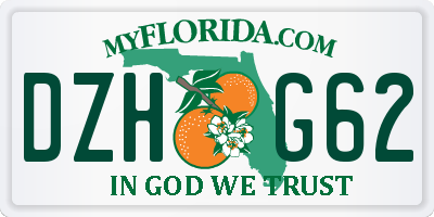 FL license plate DZHG62