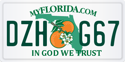 FL license plate DZHG67