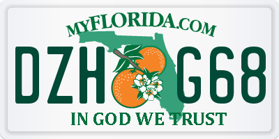 FL license plate DZHG68