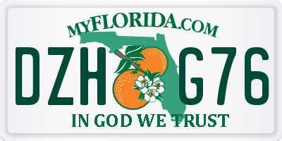 FL license plate DZHG76