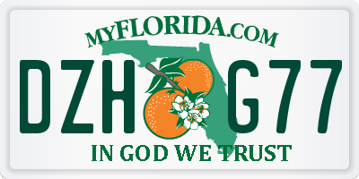 FL license plate DZHG77