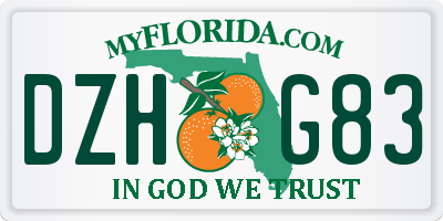 FL license plate DZHG83