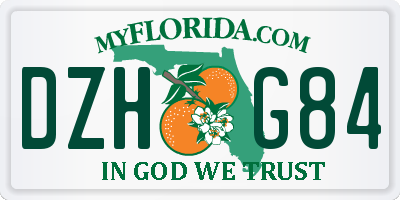 FL license plate DZHG84