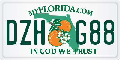 FL license plate DZHG88