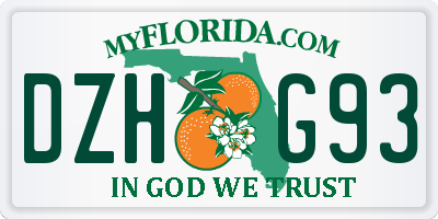 FL license plate DZHG93