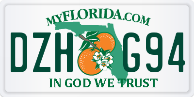 FL license plate DZHG94