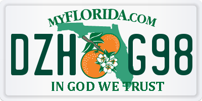 FL license plate DZHG98