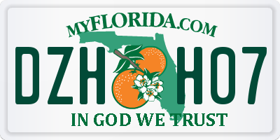FL license plate DZHH07