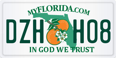 FL license plate DZHH08