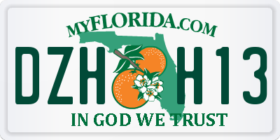 FL license plate DZHH13