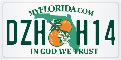 FL license plate DZHH14