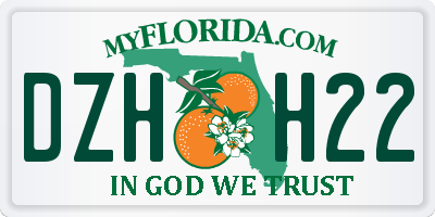 FL license plate DZHH22