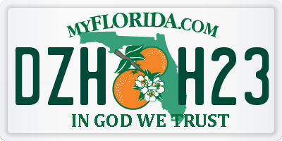 FL license plate DZHH23