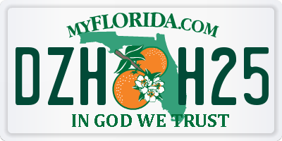 FL license plate DZHH25
