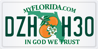 FL license plate DZHH30