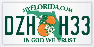 FL license plate DZHH33
