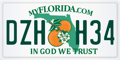 FL license plate DZHH34