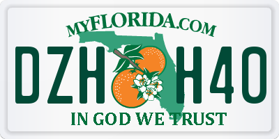 FL license plate DZHH40