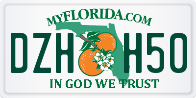 FL license plate DZHH50