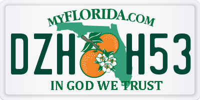FL license plate DZHH53