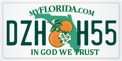 FL license plate DZHH55