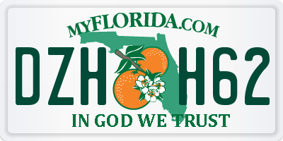 FL license plate DZHH62