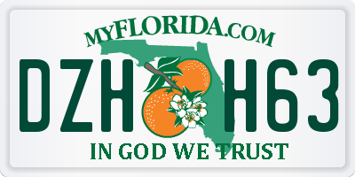 FL license plate DZHH63