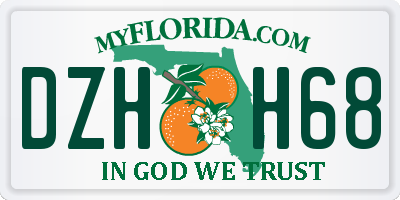 FL license plate DZHH68