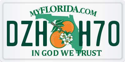 FL license plate DZHH70