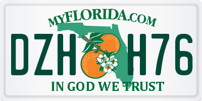 FL license plate DZHH76