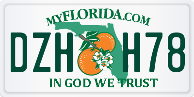 FL license plate DZHH78