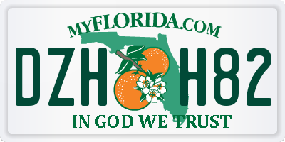 FL license plate DZHH82