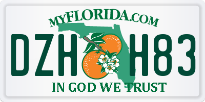 FL license plate DZHH83