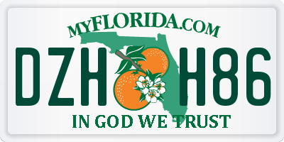 FL license plate DZHH86