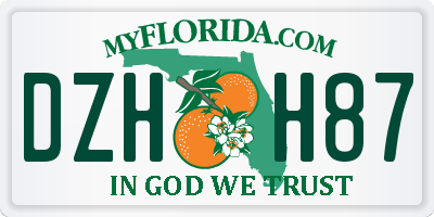 FL license plate DZHH87