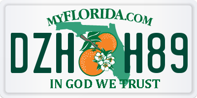 FL license plate DZHH89