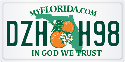 FL license plate DZHH98