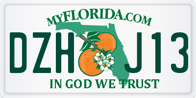FL license plate DZHJ13