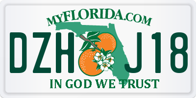 FL license plate DZHJ18