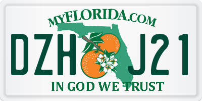 FL license plate DZHJ21