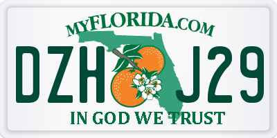 FL license plate DZHJ29