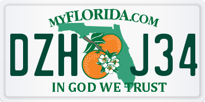 FL license plate DZHJ34